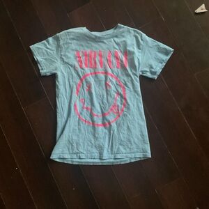 Neon blue and pink Nirvana shirt